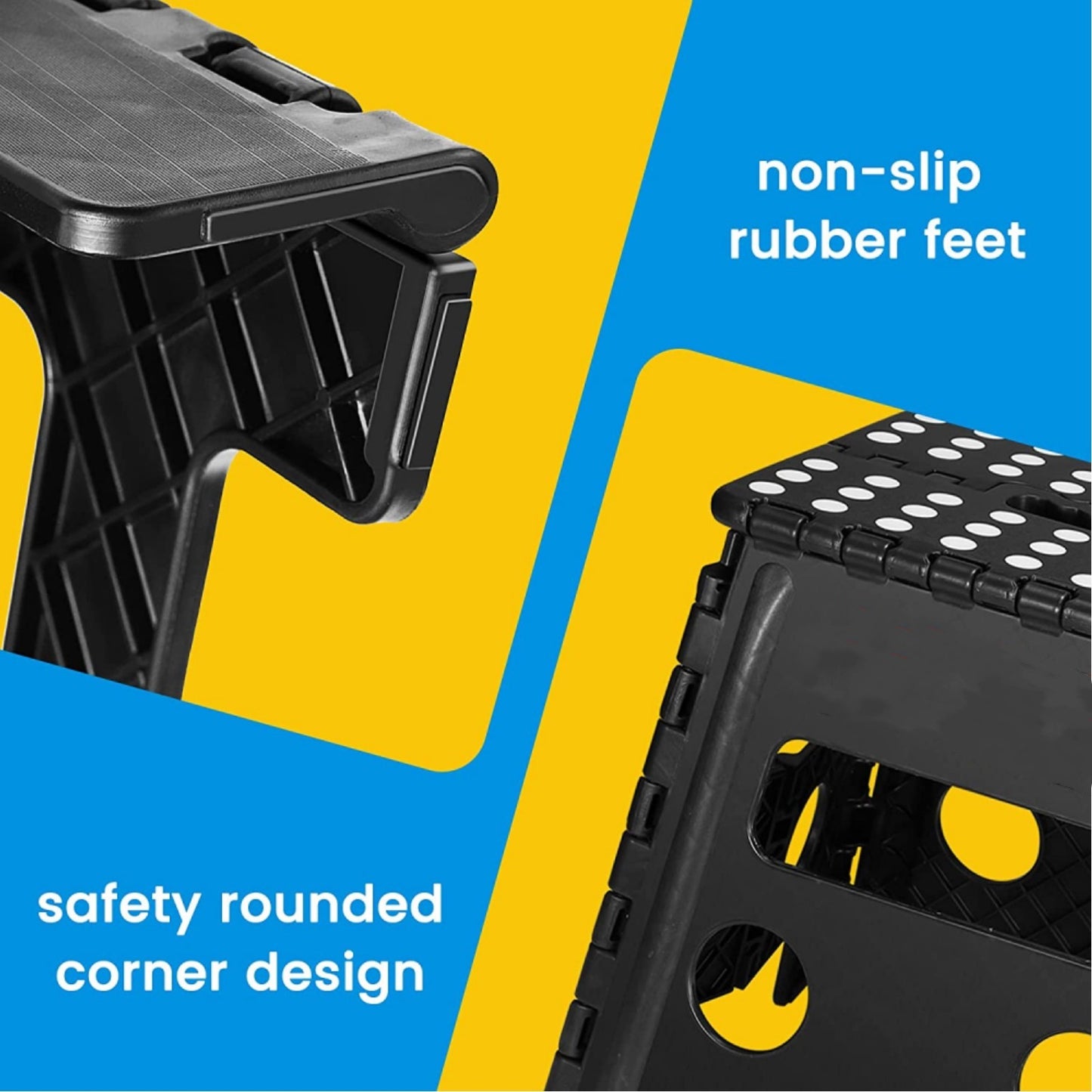 13 Inch Height Stepping Stool Premium Heavy Duty Foldable Stool For Kids & Adults