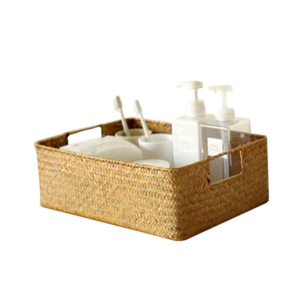 Traditional hand woven three piece storage basket