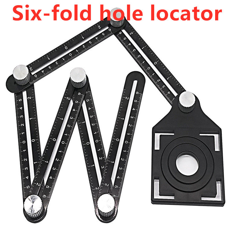 Aluminum Alloy Six Folding Multi Angle Measuring Ruler Floor Tile Hole Locator Template