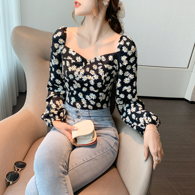 Top Female Daisy Floral Chiffon Shirt Design Sense A Small Collection