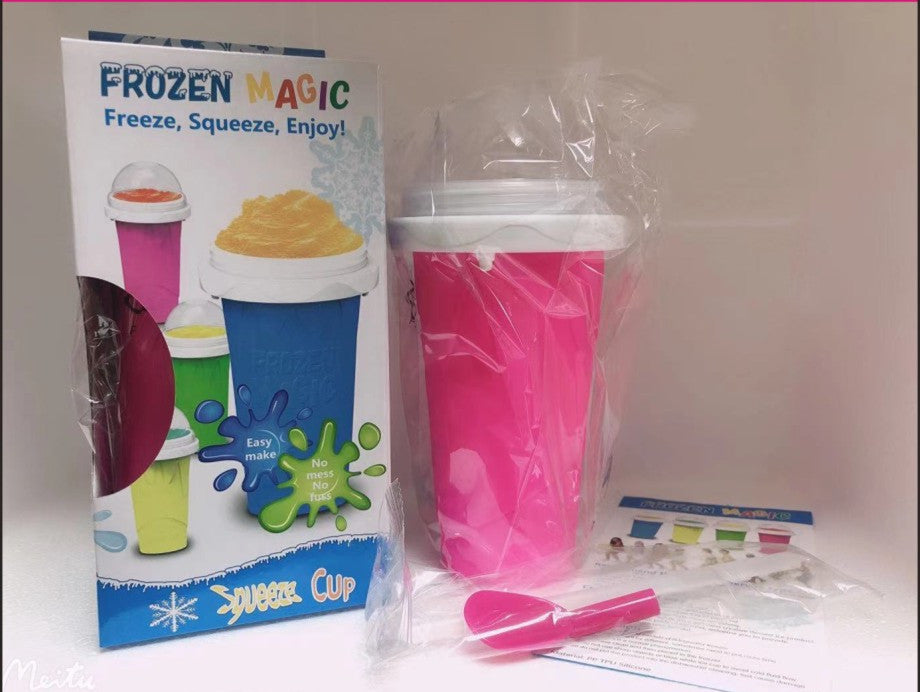 Quick-frozen Slushy Cup Smoothie Cup Ice Cream Maker Kitchen Durable Squeeze Quick Cooling Cup Milkshake Bottle