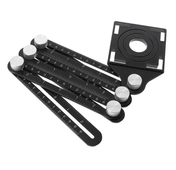 Aluminum Alloy Six Folding Multi Angle Measuring Ruler Floor Tile Hole Locator Template
