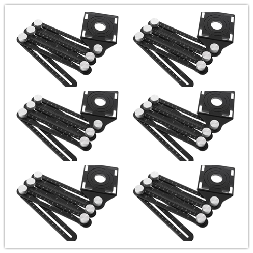 Aluminum Alloy Six Folding Multi Angle Measuring Ruler Floor Tile Hole Locator Template