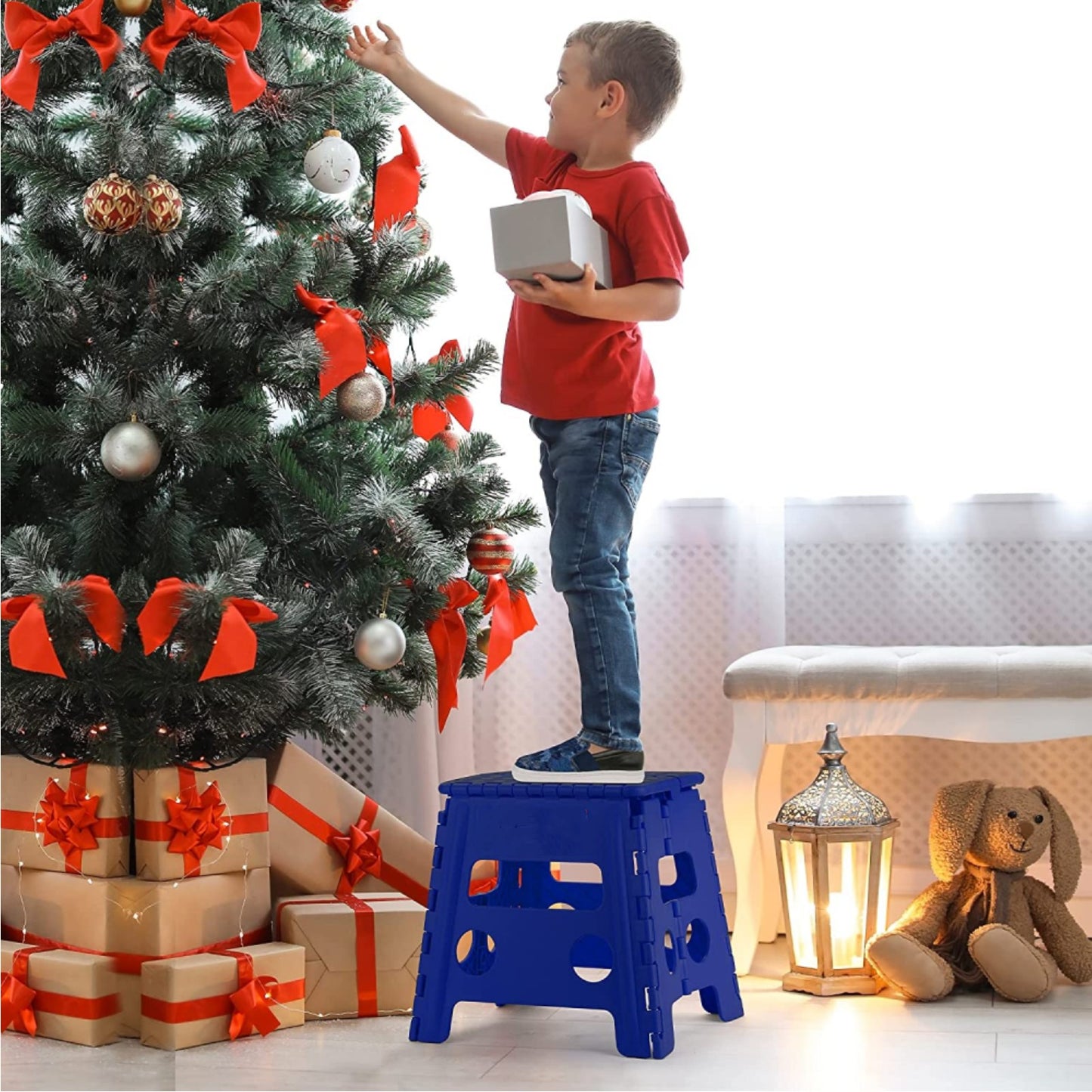 13 Inch Height Stepping Stool Premium Heavy Duty Foldable Stool For Kids & Adults