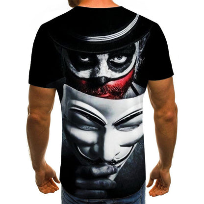 Men's clown 3D printed T-shirt