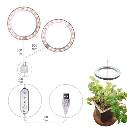 LED Grow Light Full Spectrum Angel Ring Phyto Grow Lamp USB Phytolamp For Plants 5V Lamp Indoor Flower Greenhouse Plant Seedling