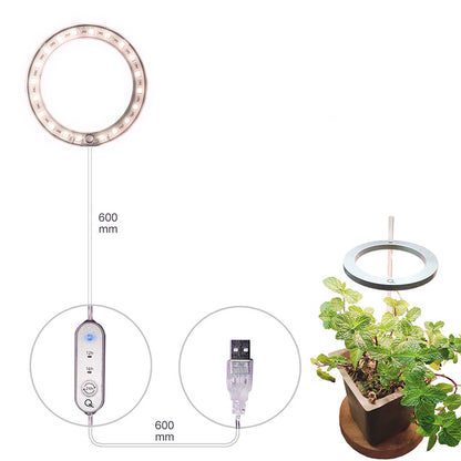 LED Grow Light Full Spectrum Angel Ring Phyto Grow Lamp USB Phytolamp For Plants 5V Lamp Indoor Flower Greenhouse Plant Seedling