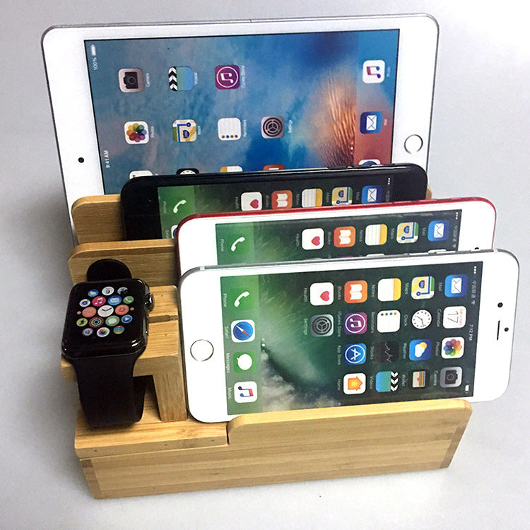 Multifunctional Smart Phone Charging Rack Made Of Bamboo