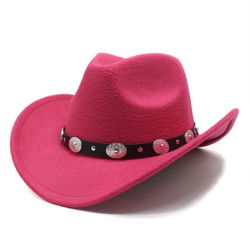 Minority Style Woolen Western Cowboy Hats Men's And Women's Couple Hats