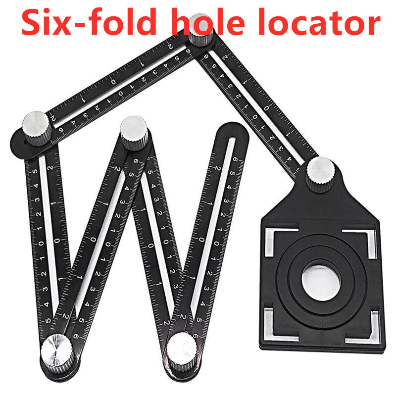 Aluminum Alloy Six Folding Multi Angle Measuring Ruler  Floor Tile Hole Locator Template