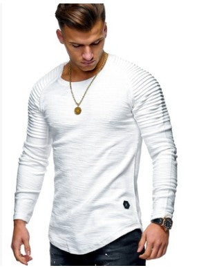 Men's Round Neck Slim Solid Color Short Sleeved T-shirt