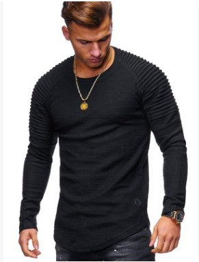 Men's Round Neck Slim Solid Color Short Sleeved T-shirt