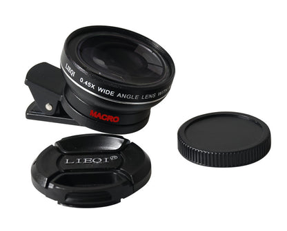 See LIEQI new LQ-027 0.45X wide-angle lens macro mobile phone lens