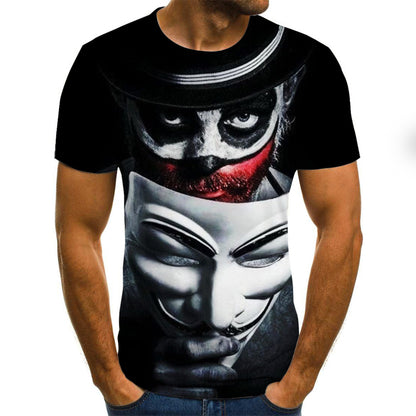 Men's clown 3D printed T-shirt