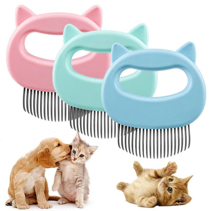 3 Colors Pet Cat Dog Massage Brush Shell Shaped Handle Pet Grooming Massage Tool To Remove Loose Hairs Dogs Cats Pet Supplies