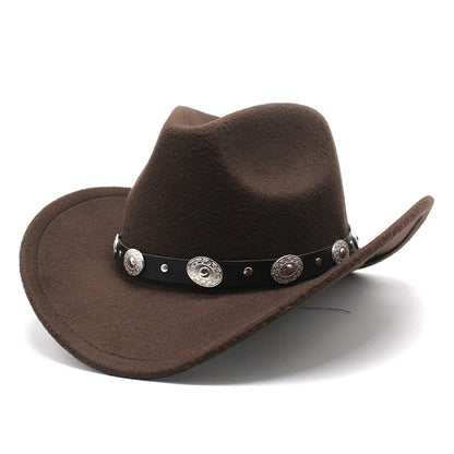 Minority Style Woolen Western Cowboy Hats Men's And Women's Couple Hats