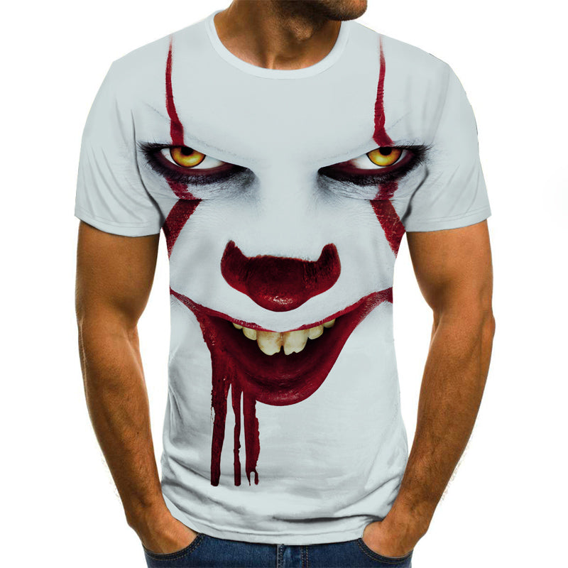 Men's clown 3D printed T-shirt