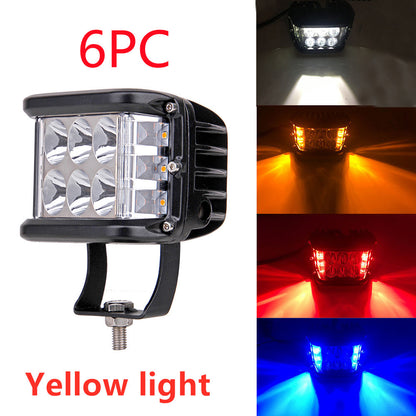 Car light two-color yellow three-sided work light