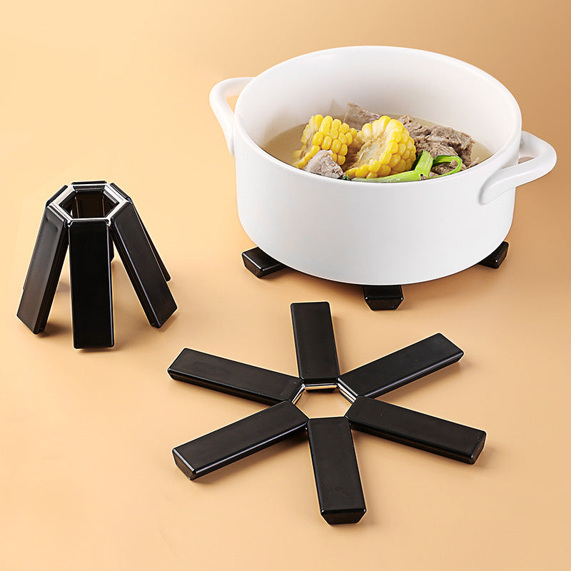 Foldable Pan Mat Sturdy Heat Resistant ABS Heat-insulated Anti-slip Anti-scald Pot Placemat For Kitchen Insulation Pads